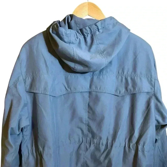 VGT GIACCA Jacket Hooded Front Pockets Drawstring Waist Light Blue Size L - Picture 5 of 16